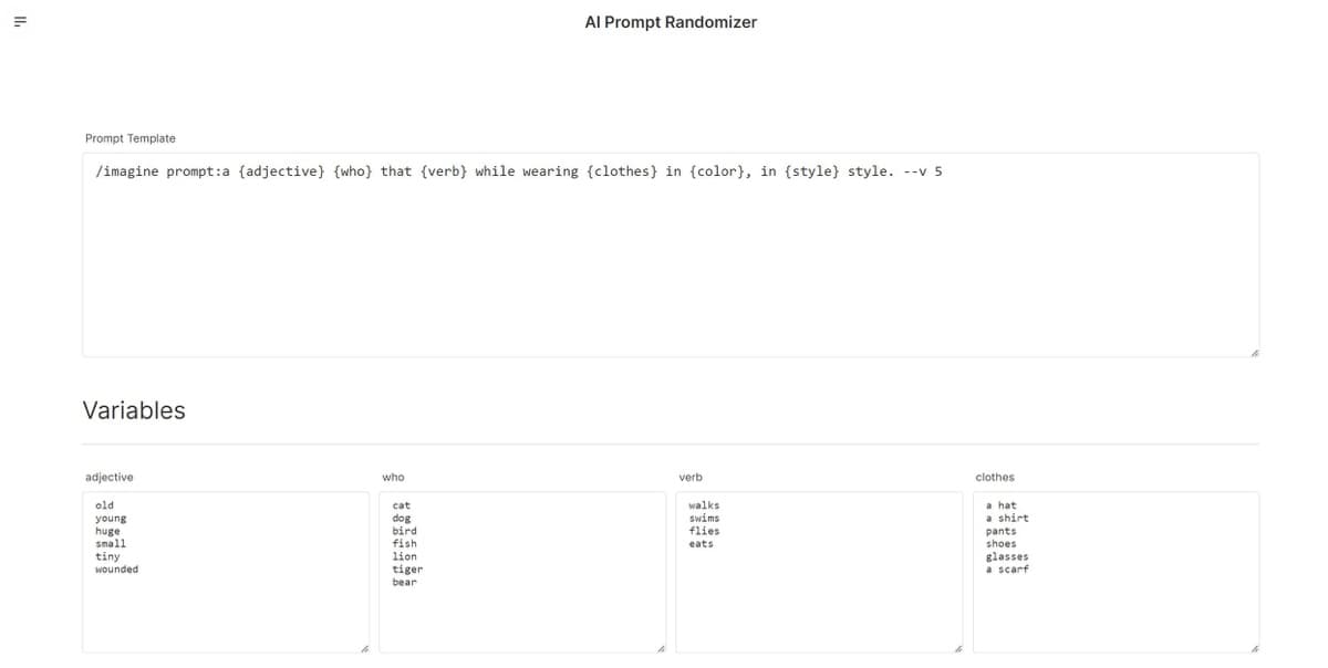 AI Prompt Randomizer