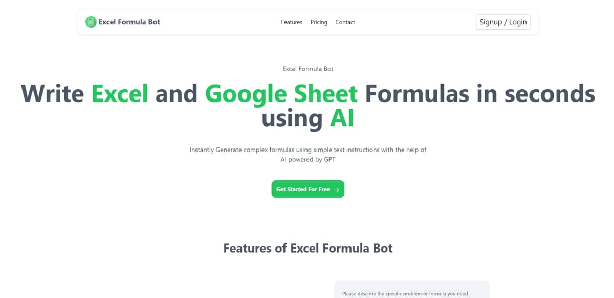 Excel Formula Bot