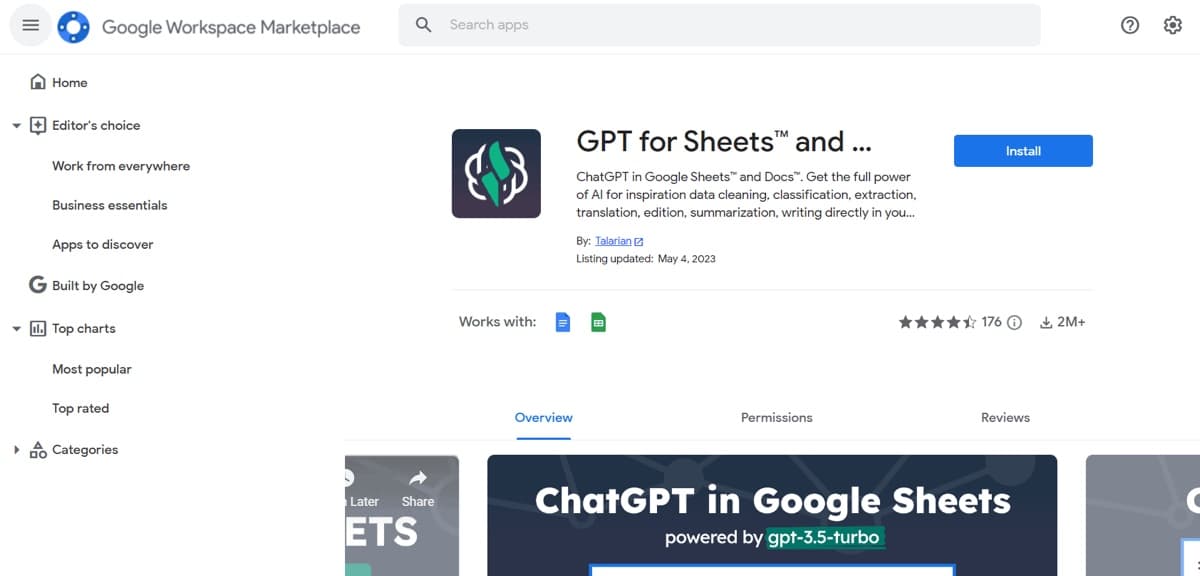 GPT for Sheets