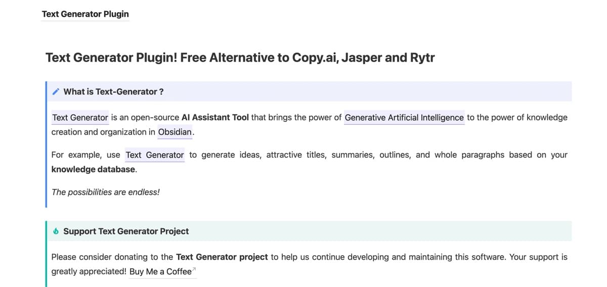 Text Generator Plugin
