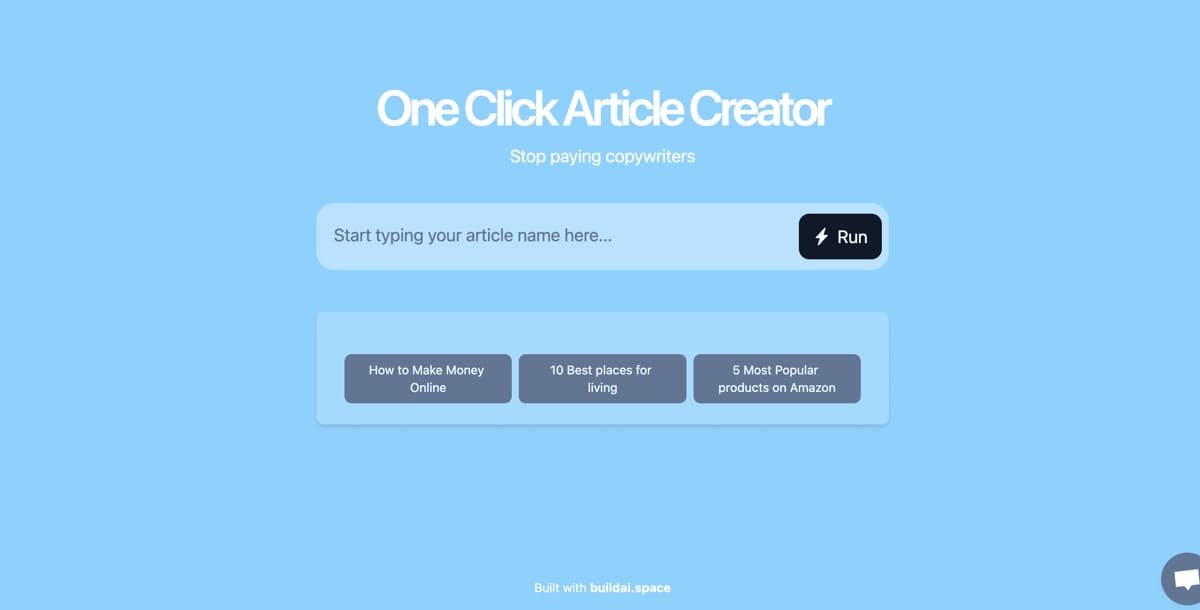 One Click Article Creator